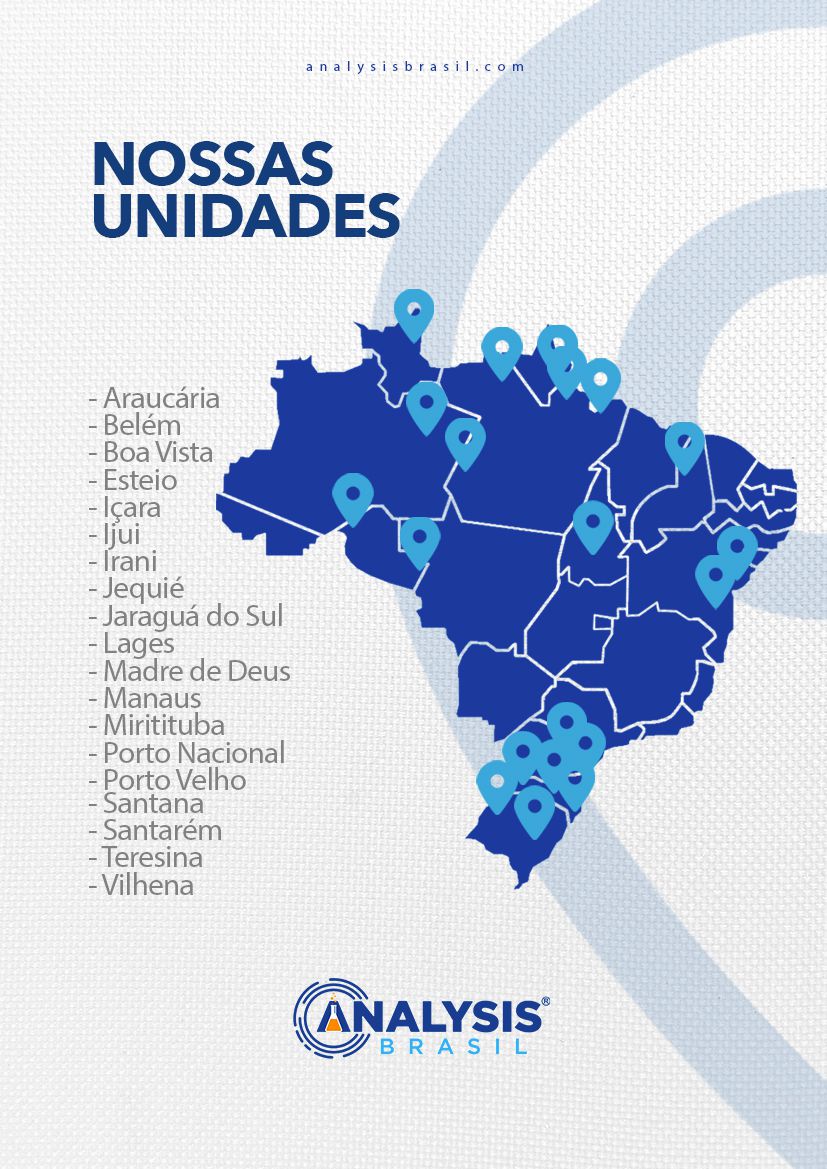 Mapa das unidades da Analysis Brasil no Brasil